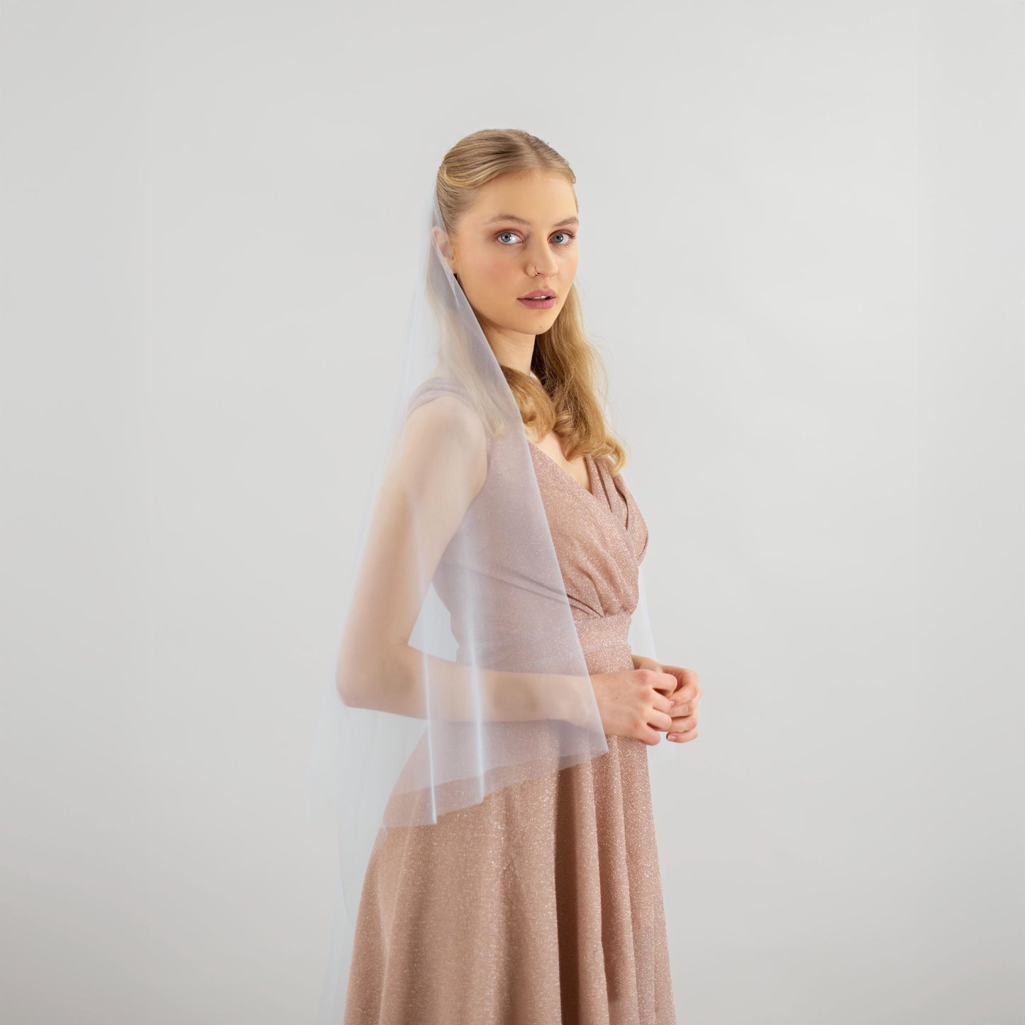 Baby Blue Blusher Veil