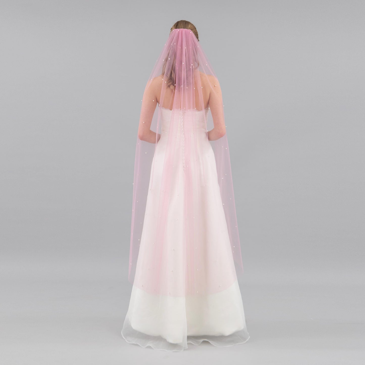 Rose Pink Pearl Veil