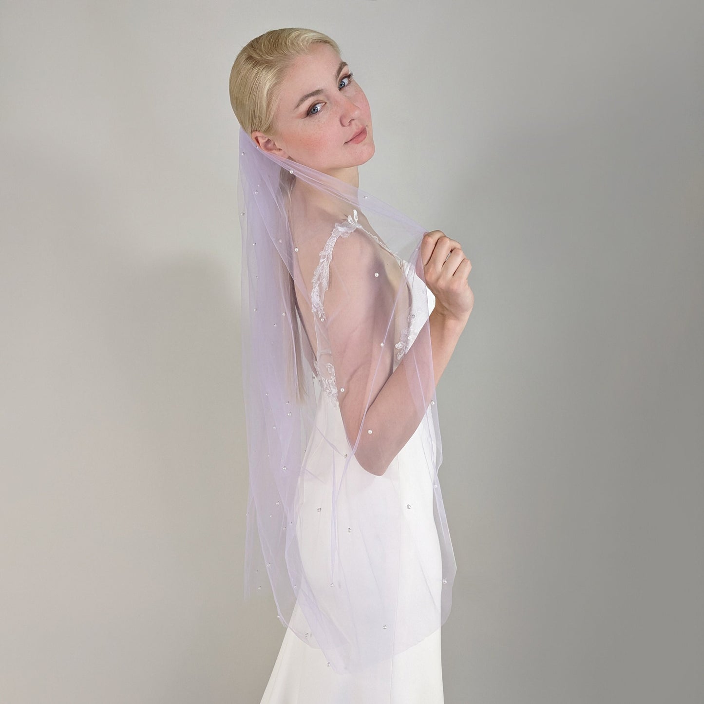 Lavender Purple Pearl Veil