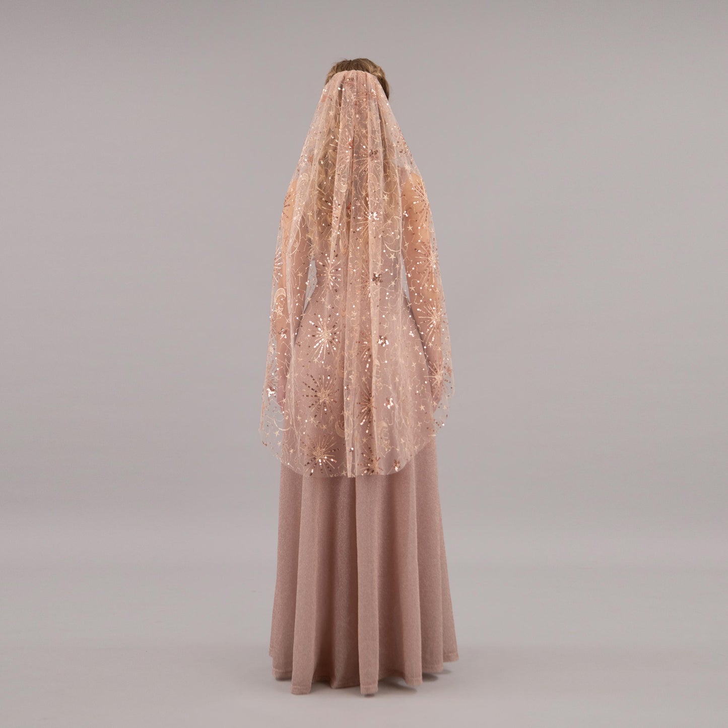 Blush and Rose Gold Celestial Veil