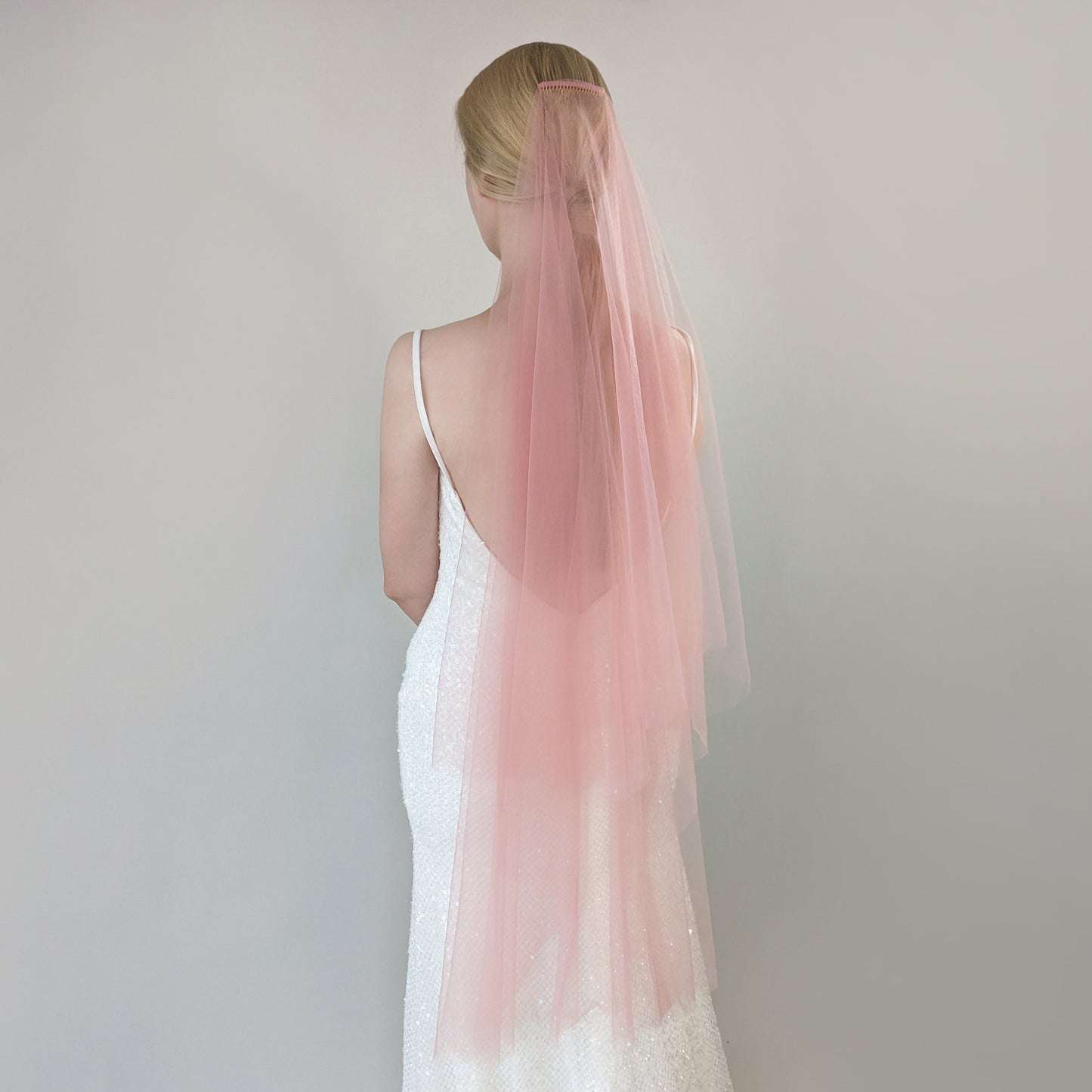 Blush Pink Blusher Veil