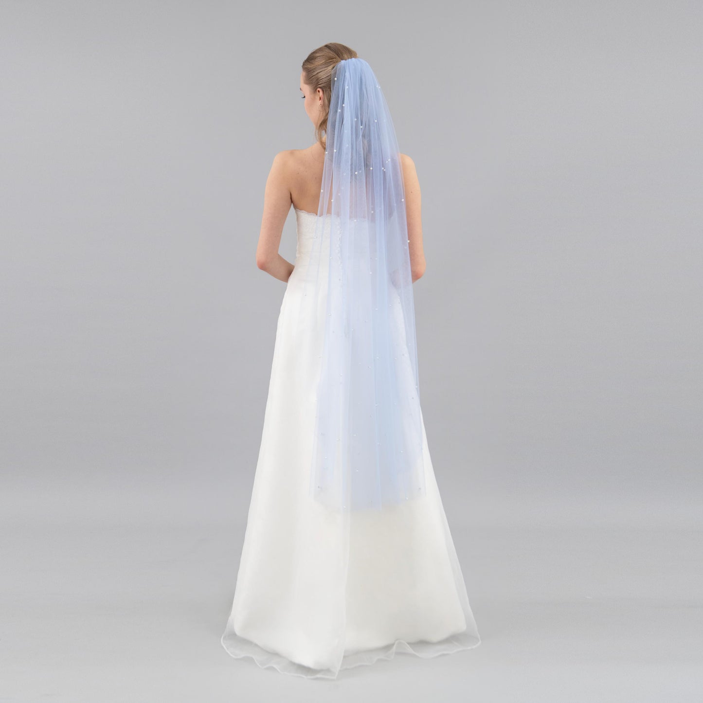 Sky Blue Pearl Veil
