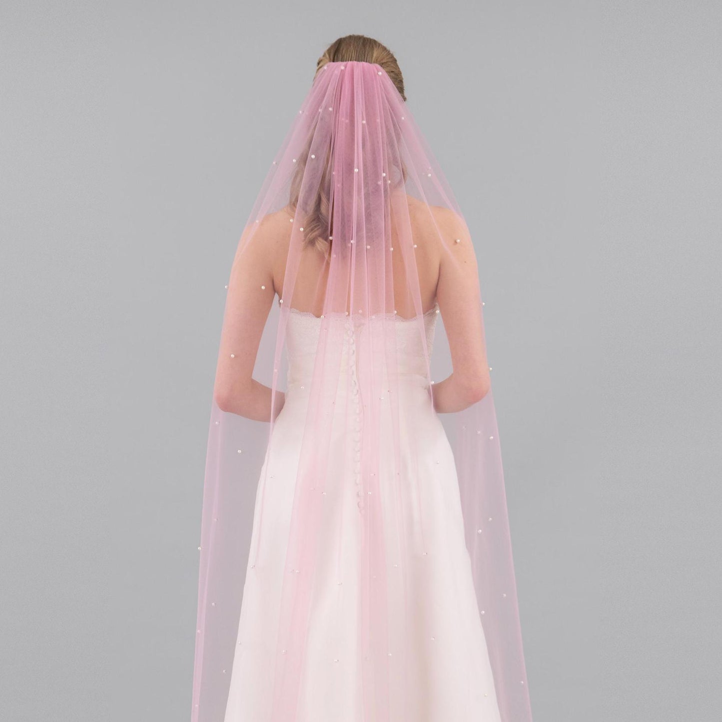 Rose Pink Pearl Veil