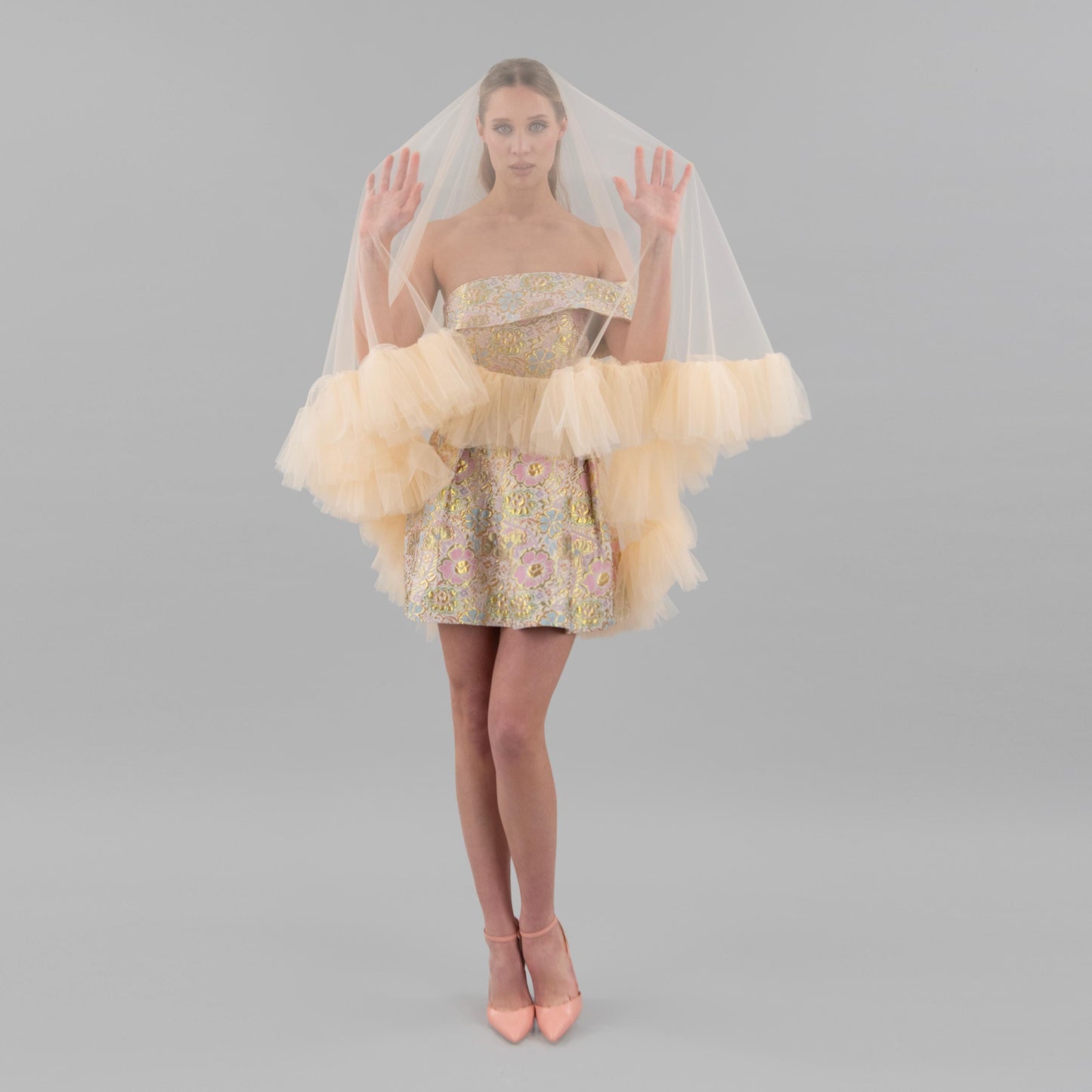 Champagne Ruffle Veil