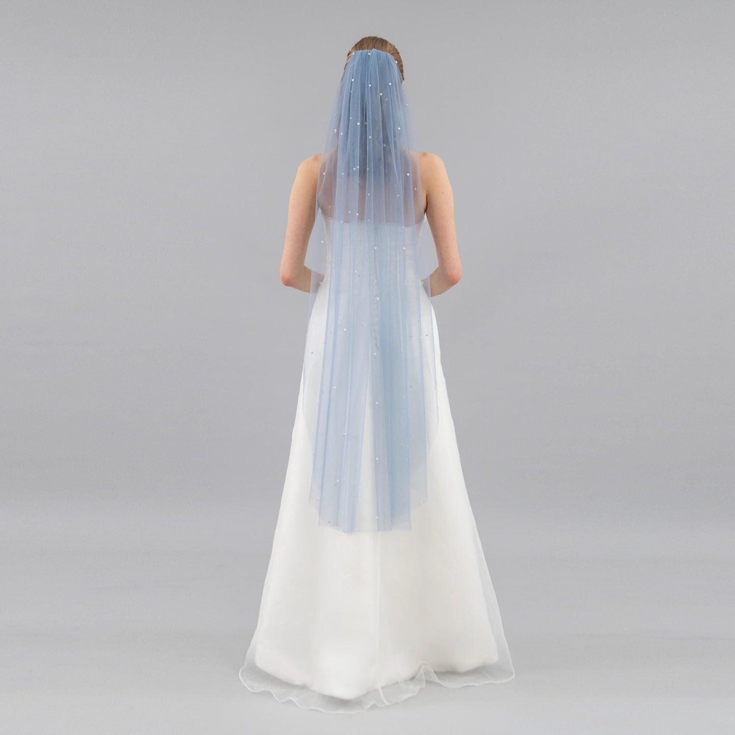 Dusty Blue Pearl Veil