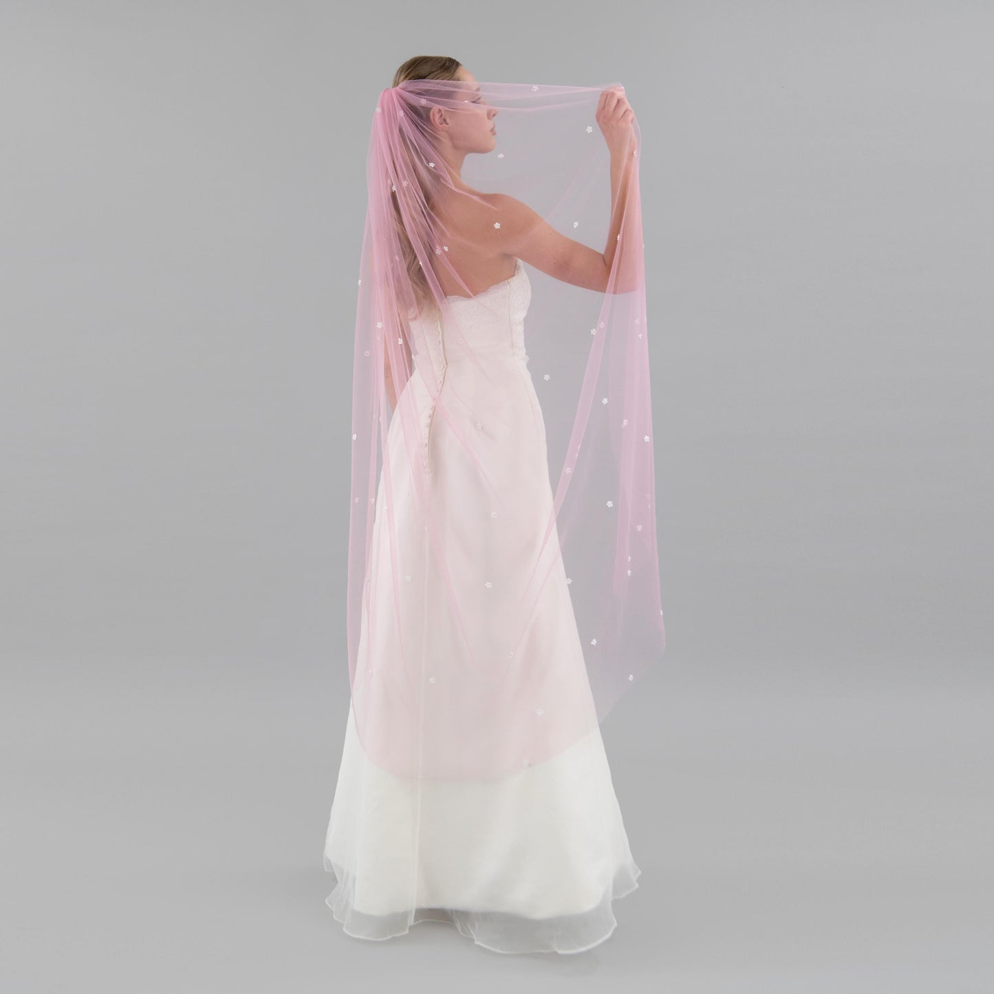 Rose Pink Mini Flower Veil