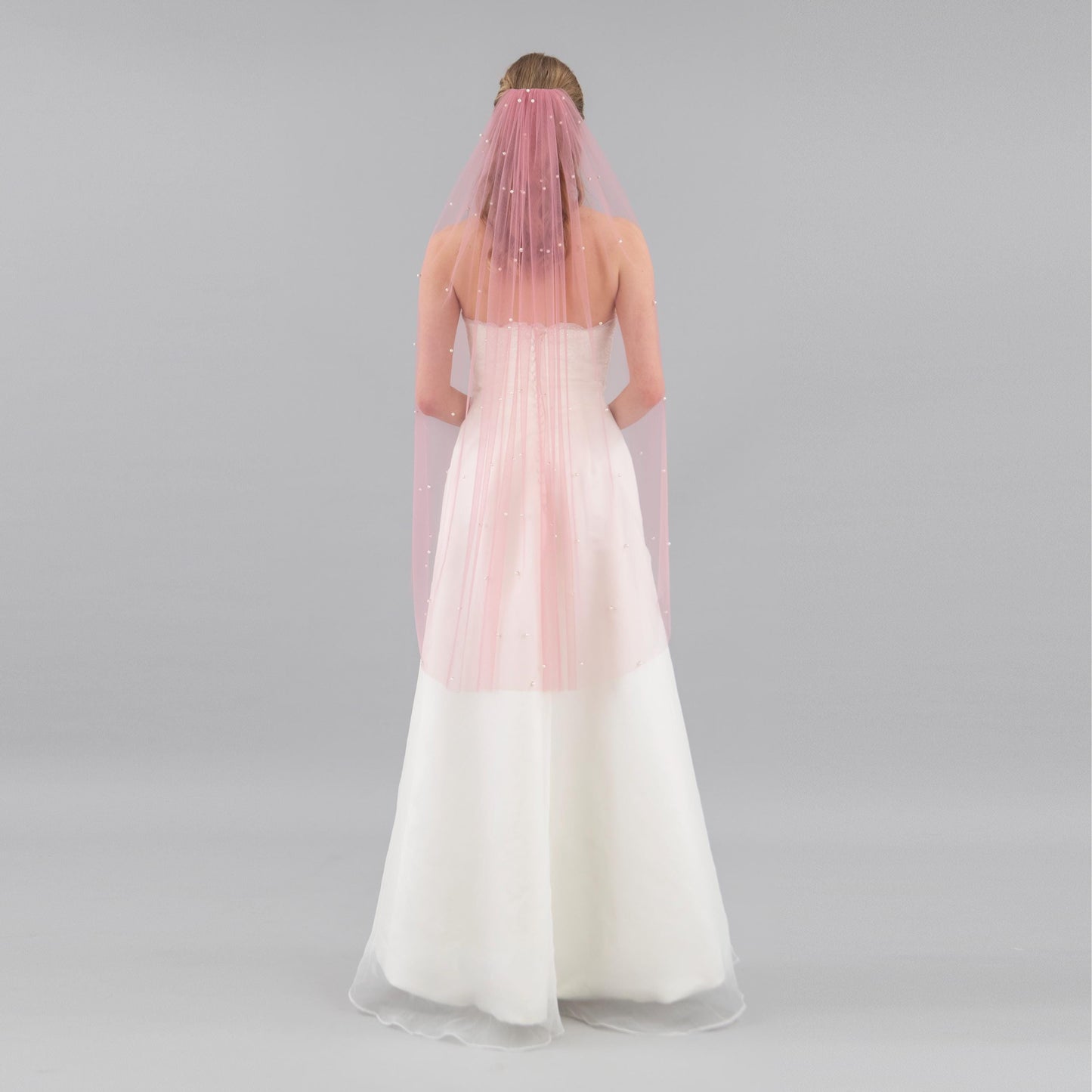Dusty Pink Pearl Veil