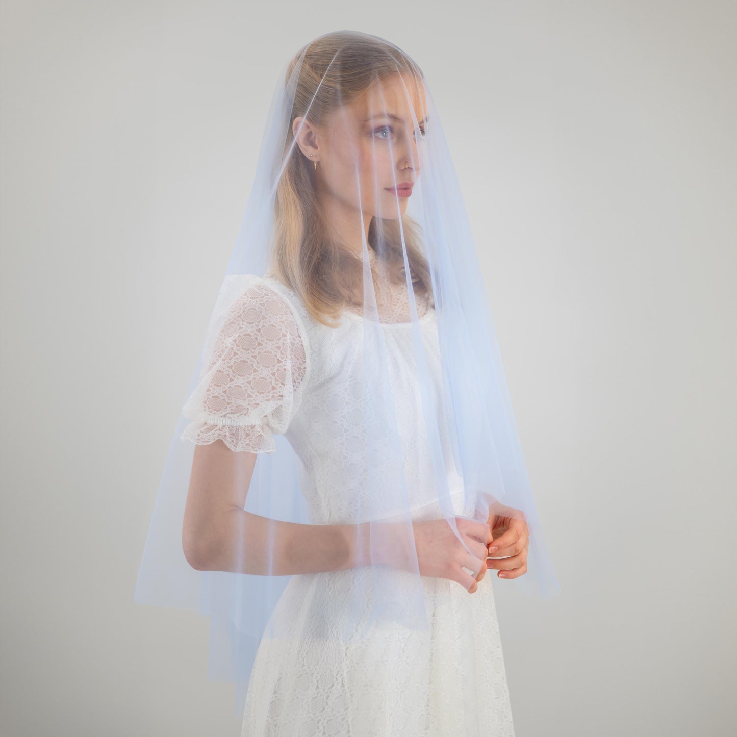 Sky Blue Blusher Veil