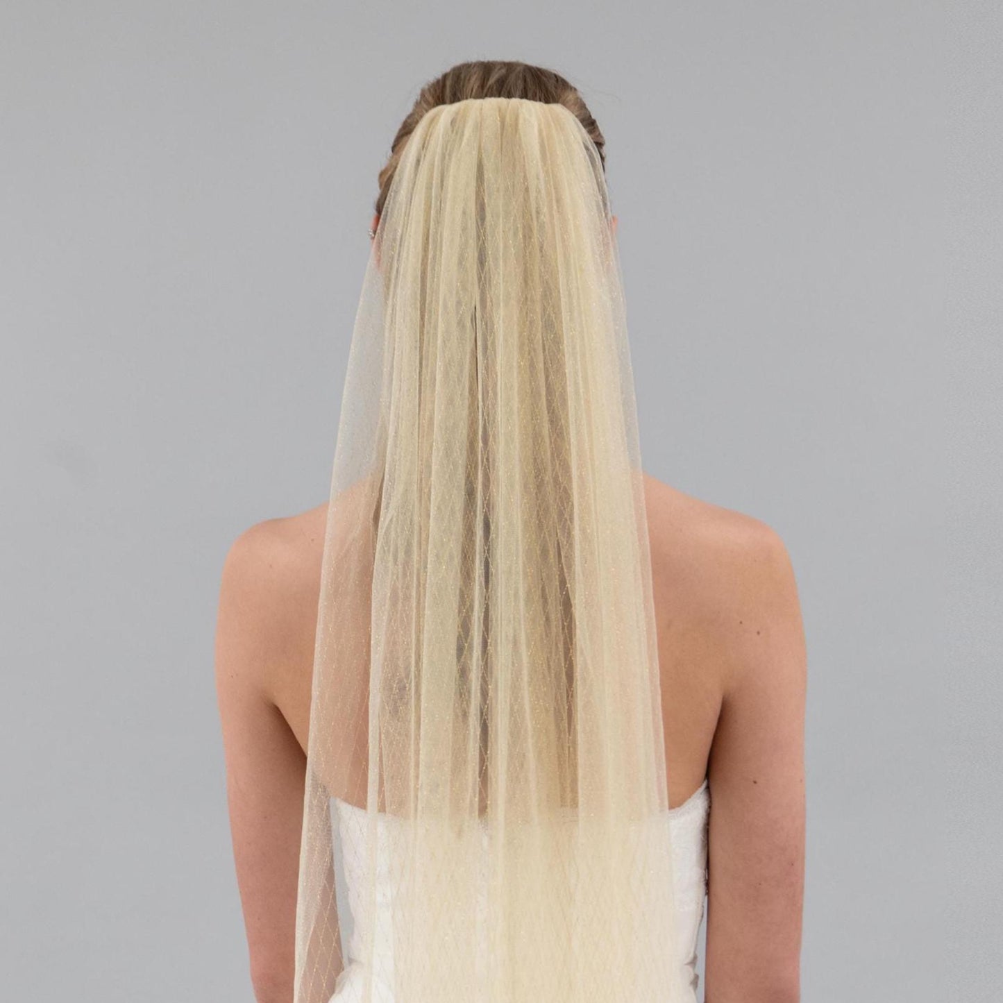 Champagne and Gold Thread Veil