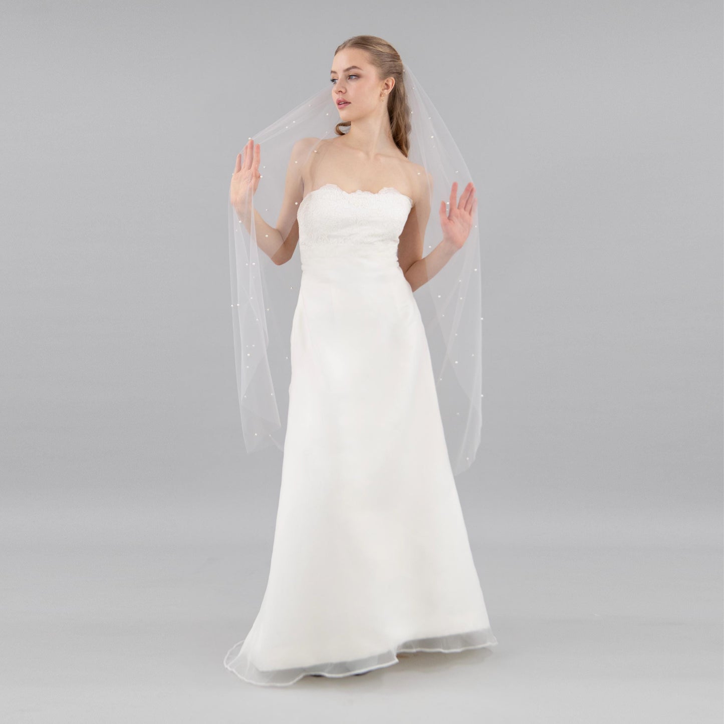 Stone Gray Pearl Veil