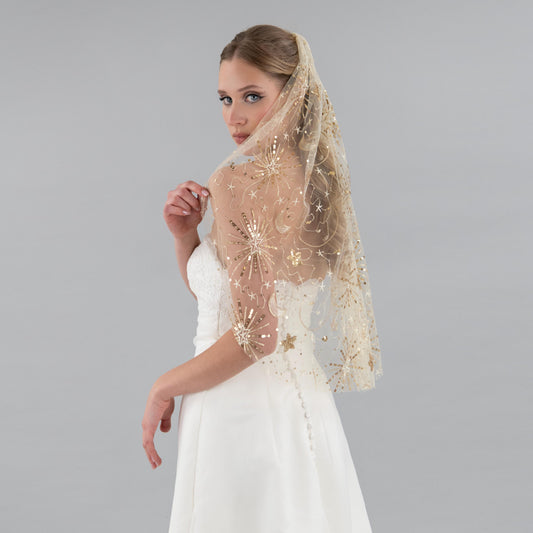 Champagne and Gold Celestial Veil