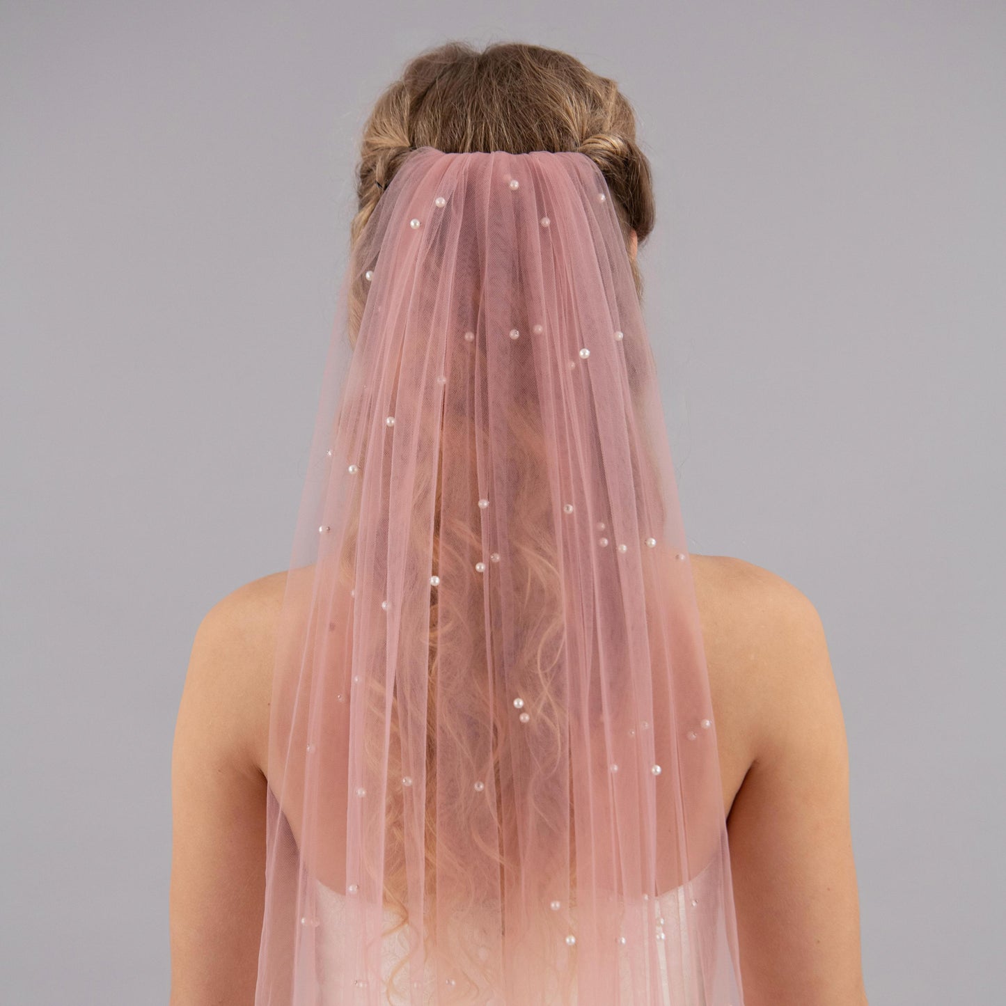 Blush Pink Pearl Veil