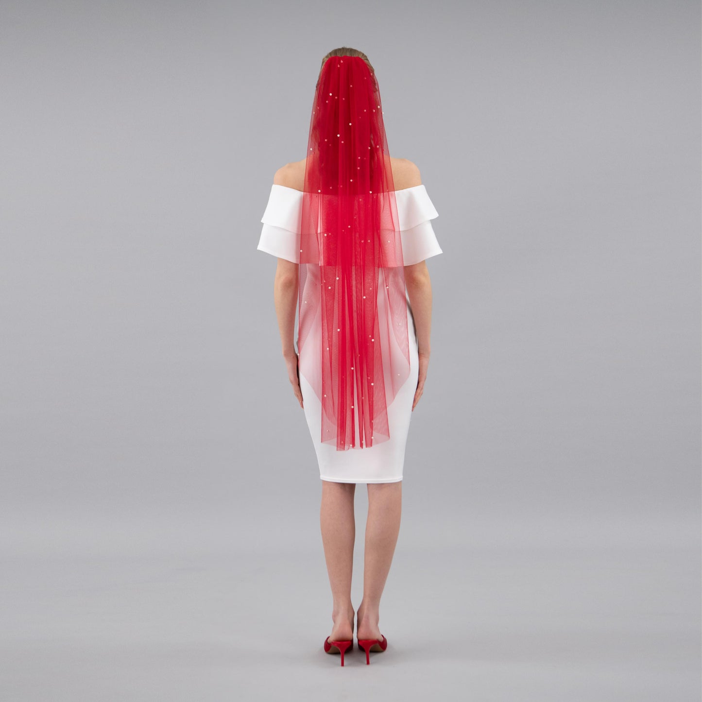 Rose Red Pearl Veil